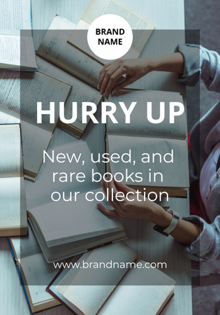 Used And New Bunch Of Books Collection Offer Poster 28x40in Design Template