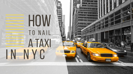 Taxi Cars in New York Youtube Thumbnail Tasarım Şablonu