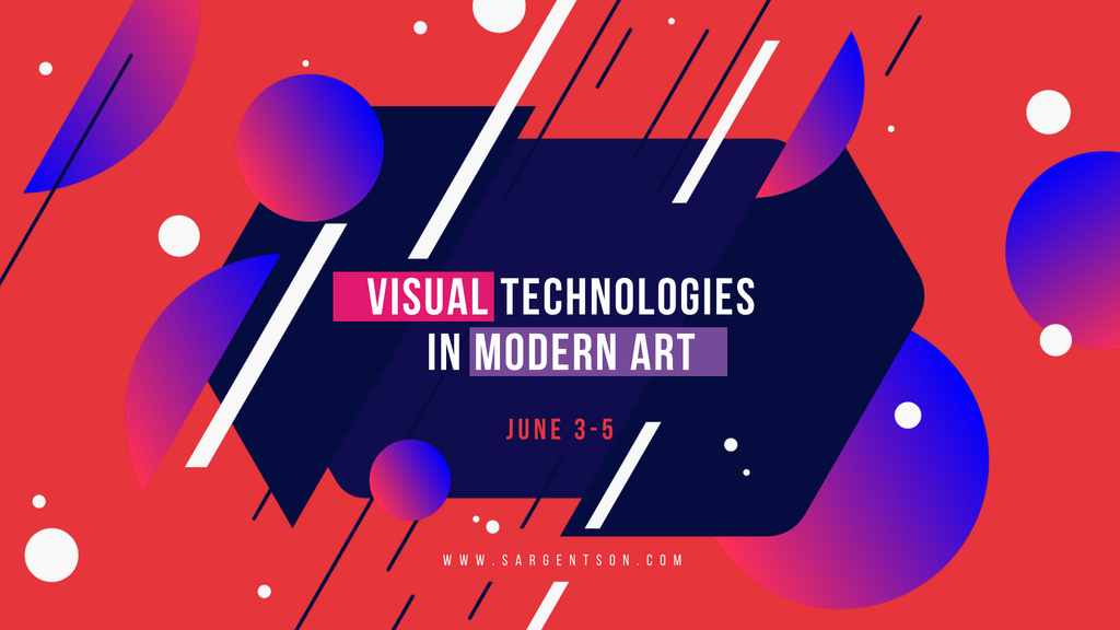 Modèle de visuel Art Event announcement Moving Lines and Circles - FB event cover