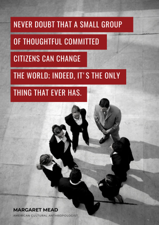 Citation about Committed Citizens with People in Circle Poster B2 Design Template