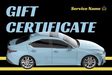 Car Services Ad with Modern Car Gift Certificate tervezősablon