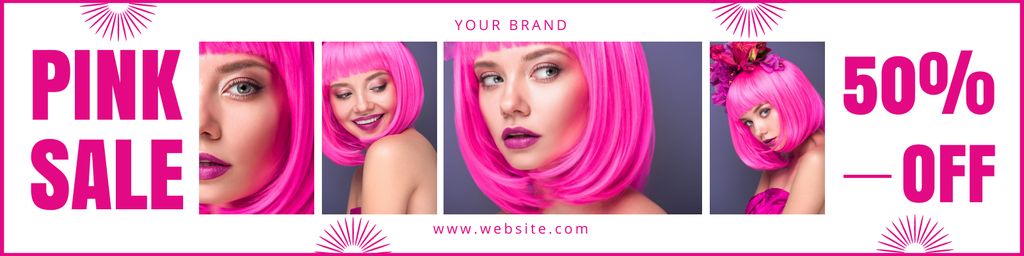 Pink Collection of Hair Dye Colors Twitter Šablona návrhu