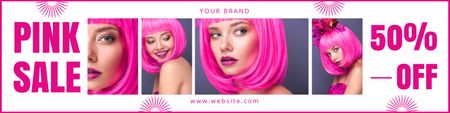 Pink Collection of Hair Dye Colors Twitter Design Template