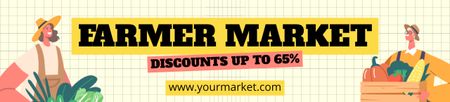 Plantilla de diseño de Mercado de agricultores con descuentos en alimentos Ebay Store Billboard 