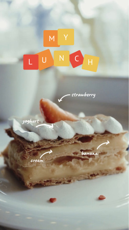 Modèle de visuel Sweet Cake with Strawberry - Instagram Video Story