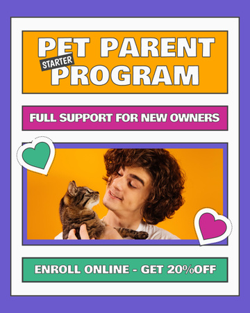 Plantilla de diseño de Programa para padres de mascotas responsables en línea con descuento Instagram Post Vertical 