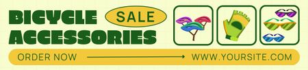 Designvorlage Verkaufsangebot für Fahrradausrüstung auf Gelb für Ebay Store Billboard