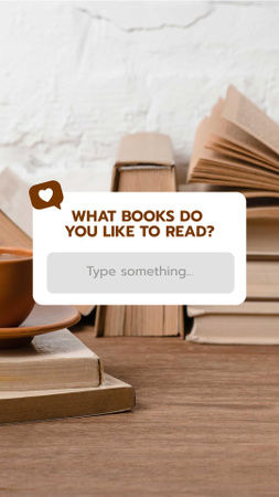 Kérdőív a kedvenc könyvekről Instagram Story tervezősablon