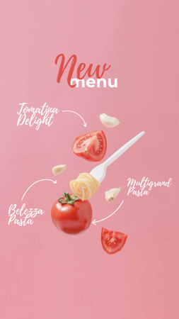 Pasta dish with Tomatoes Instagram Story Modelo de Design