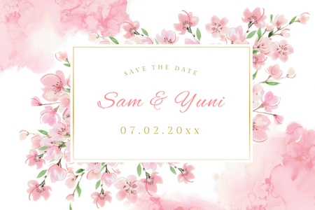 Designvorlage Floral Wedding Invitation für Postcard 4x6in