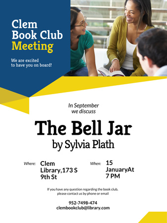 Book Club Promotion with Students Poster US – шаблон для дизайну