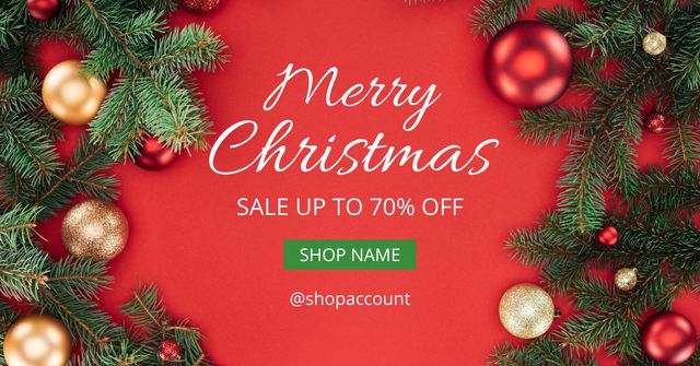 Ontwerpsjabloon van Facebook AD van Merry Christmas Sale Offer