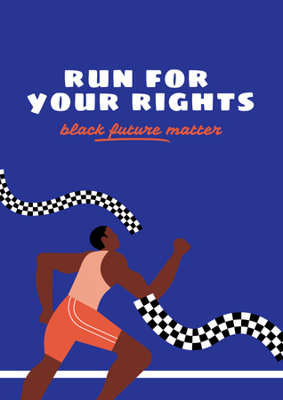 Protest against Racism with Running Guy Poster Design Template