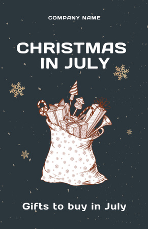 Sale of Christmas Gifts in July Flyer 5.5x8.5in Design Template