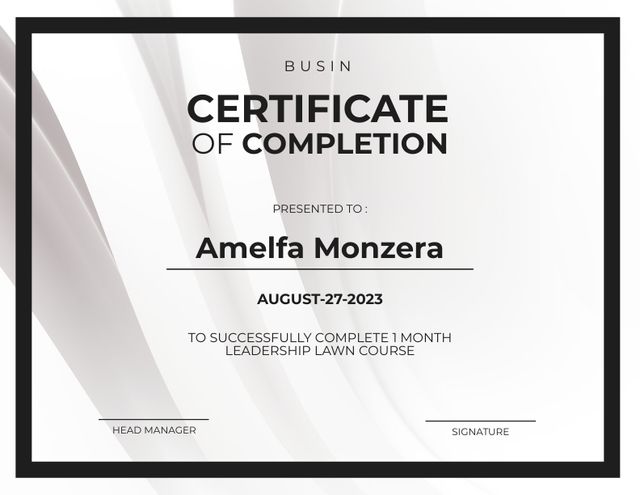 Career Course Completion Award Certificate Design Template