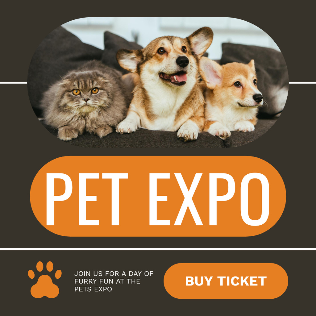 Ontwerpsjabloon van Instagram van Pet Expo Alert