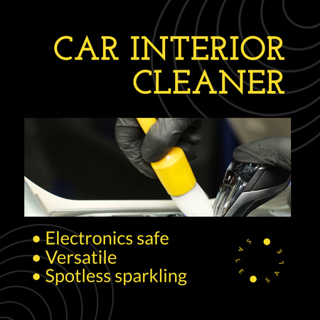 Auto Washing Service With Interior Cleaner Animated Post Design Template