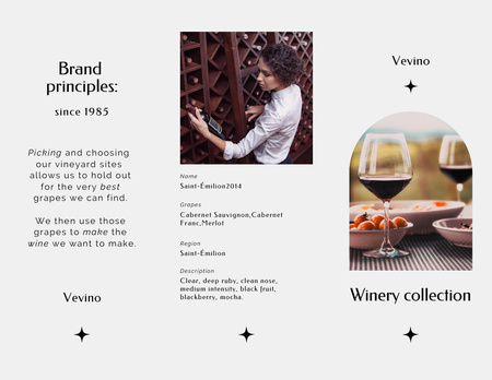 Wine Tasting Announcement with Wineglasses and Snacks Brochure 8.5x11in Z-fold Design Template
