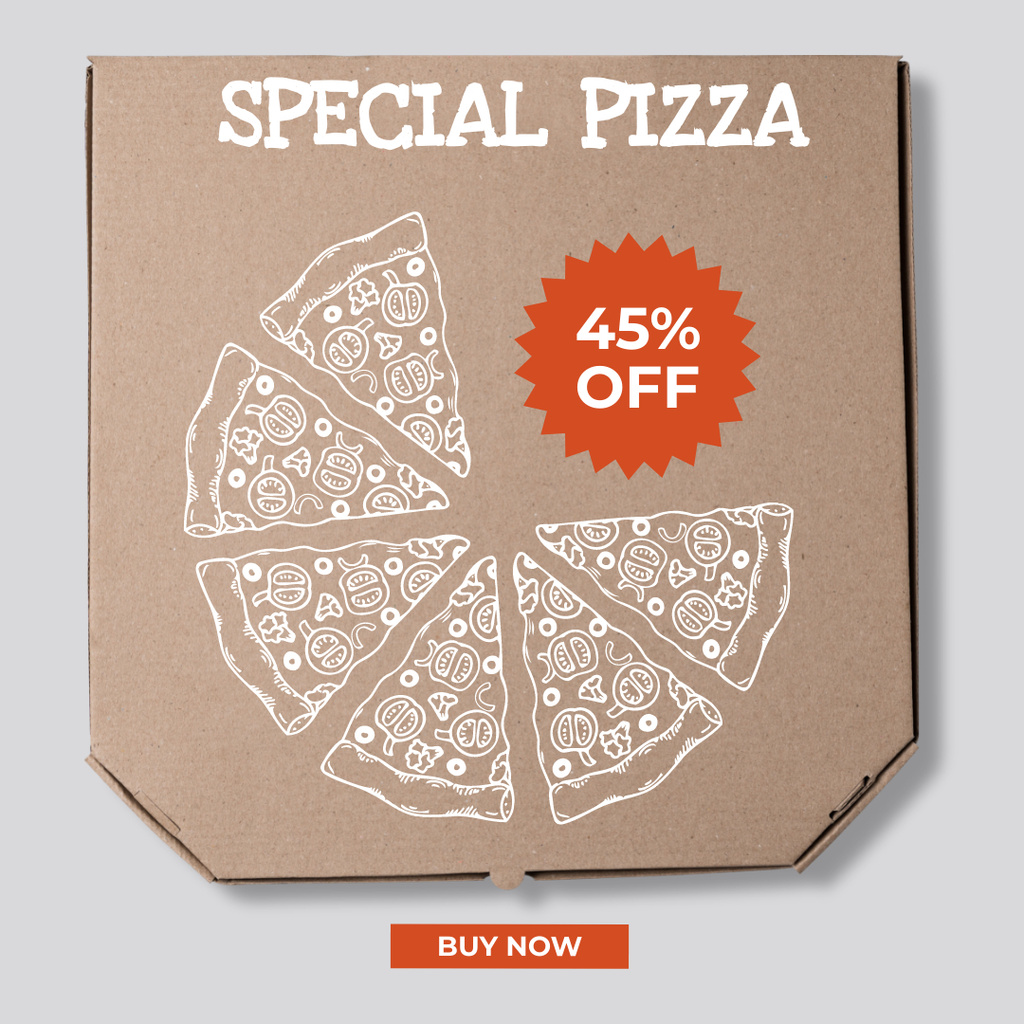 Discount on Pizza Delivery Instagram Design Template