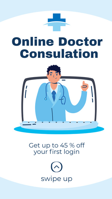 Offer of Online Medical Consultation Instagram Story Design Template