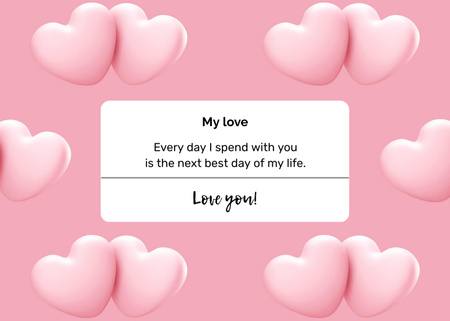Szablon projektu Valentine's Day greeting with Hearts Postcard 5x7in