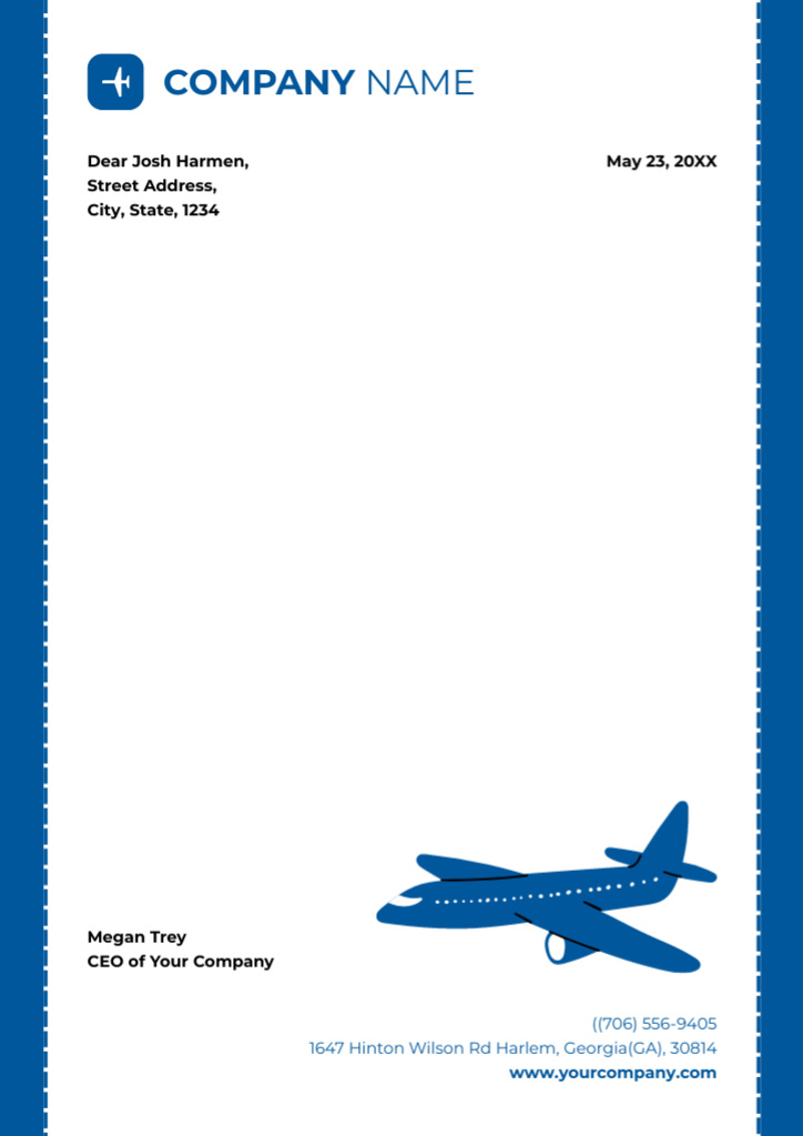 Flight Offer Document Letterhead Design Template