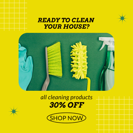 Ontwerpsjabloon van Instagram AD van Cleaning Products Offer