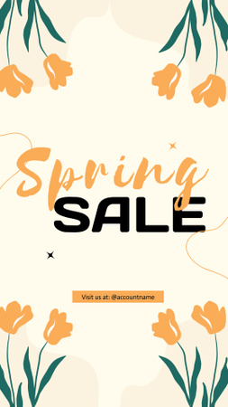 Spring Sale Announcement with Tulips Instagram Story Design Template