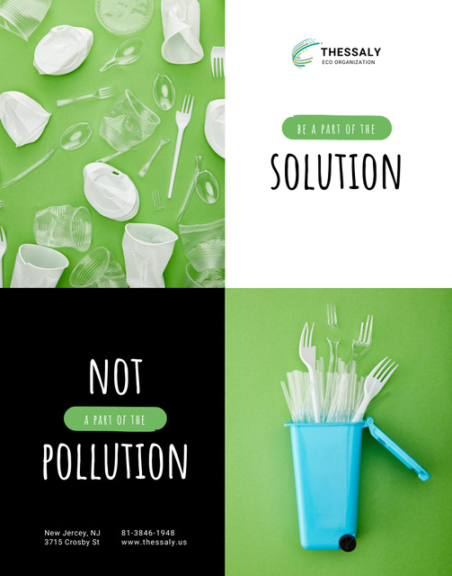 Action Against Plastic Pollution Poster 22x28in Design Template