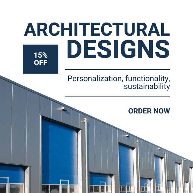 Modèle de visuel Discount on Architectural Design Services with Modern Building - Instagram AD