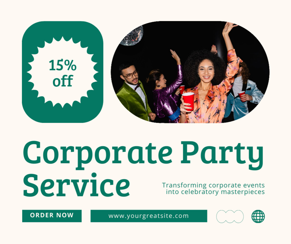 Order for Planning Corporate Parties Facebookデザインテンプレート