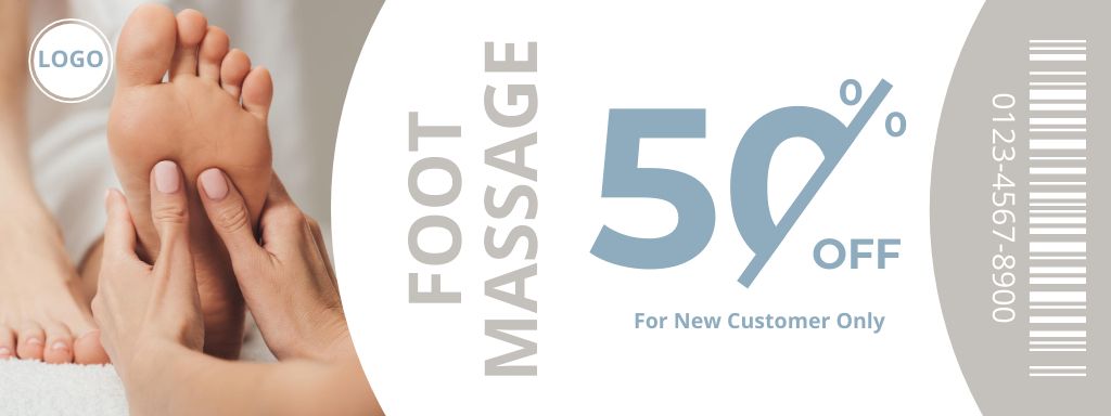 Foot Massage Discount for New Customers Coupon Modelo de Design