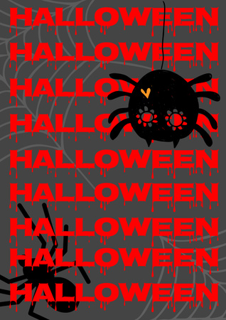 Halloween Celebration with Scary Pumpkins Poster Design Template