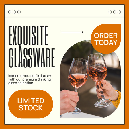 Limited Stock of Exquisite Glassware Instagram AD Design Template