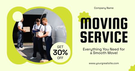 Offer of Moving Services with Big Discount Facebook AD Design Template