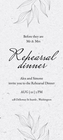 Ontwerpsjabloon van Invitation 9.5x21cm van repetitie diner aankondiging met flower illustration