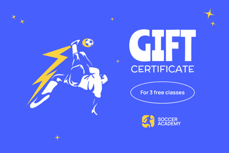 Football Classes Special Offer Gift Certificate Design Template