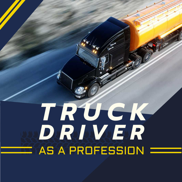 Plantilla de diseño de Delivery Service with Truck on a Road Animated Post 