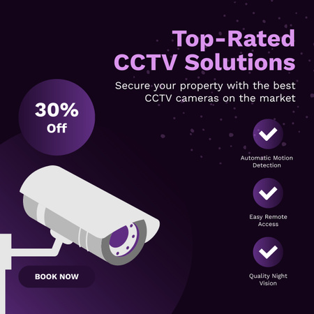 Top-Rated Security Cameras LinkedIn post Design Template