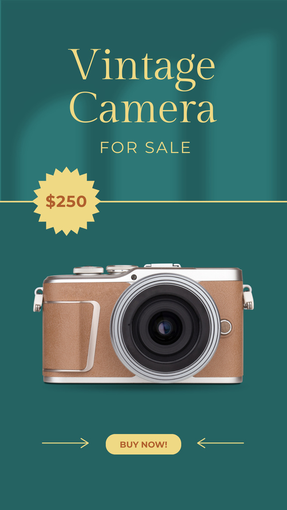 Designvorlage Vintage Camera For Sale für Instagram Story
