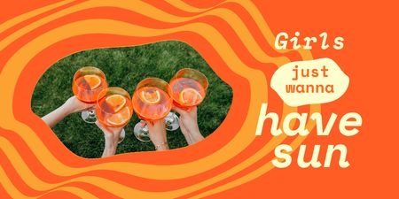 Plantilla de diseño de Summer Inspiration with Girls holding Cocktails Twitter 