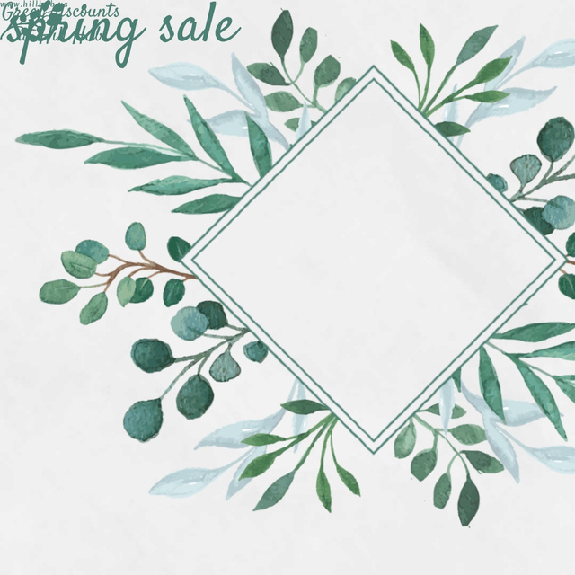 Frame with green plants Animated Post Design Template