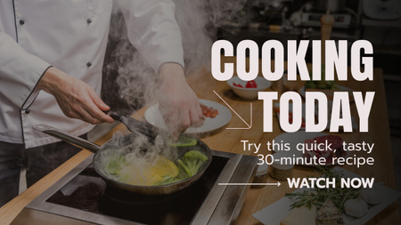 Επαγγελματική και γρήγορη μαγειρική ως τάση στα social media Youtube Thumbnail Πρότυπο σχεδίασης