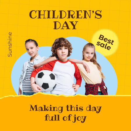Children's Day Festive Greeting Animated Post Design Template
