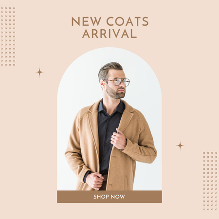 Designvorlage Male Coats Arrival Anouncement für Instagram
