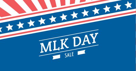 MLK Day Sale with American Flag Facebook AD tervezősablon