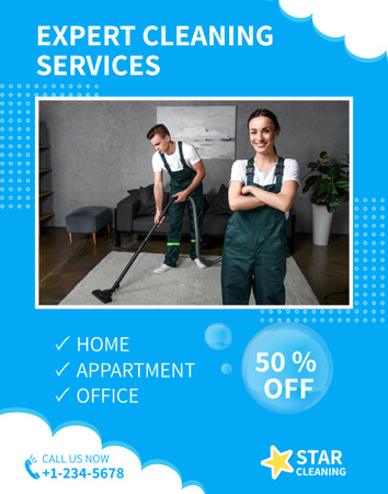 Cleaning Service Ad Poster 22x28in Design Template