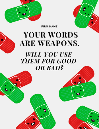 Awareness about Words are Weapons Poster 8.5x11in Design Template