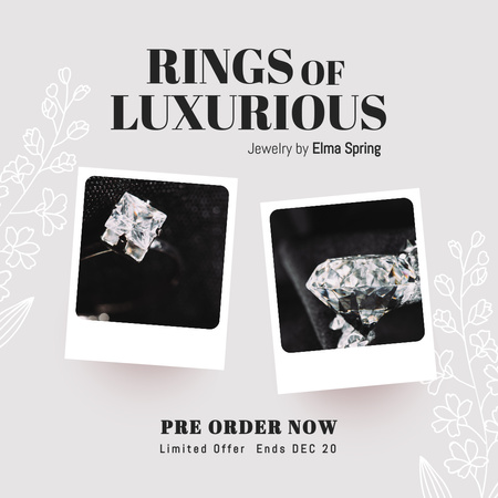 Sale Women's Diamond Ring Collection Instagram Design Template