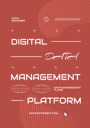 Promotional Platforms with Digital Data on Red Poster B2 Modelo de Design